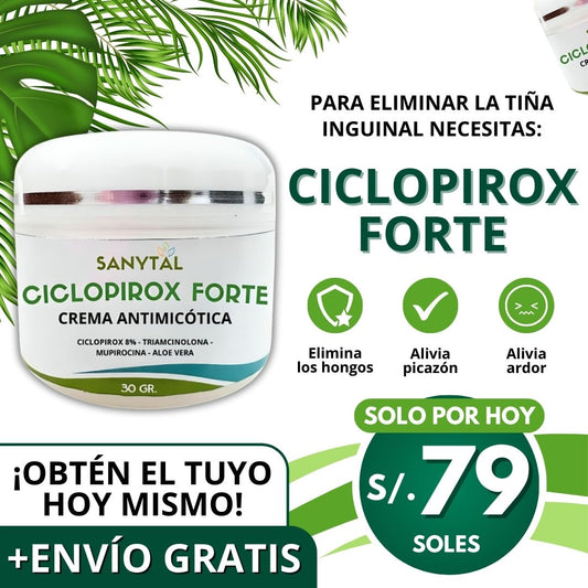 CICLOPIROX FORTE 8% - ELIMINA LA TIÑA INGUINAL
