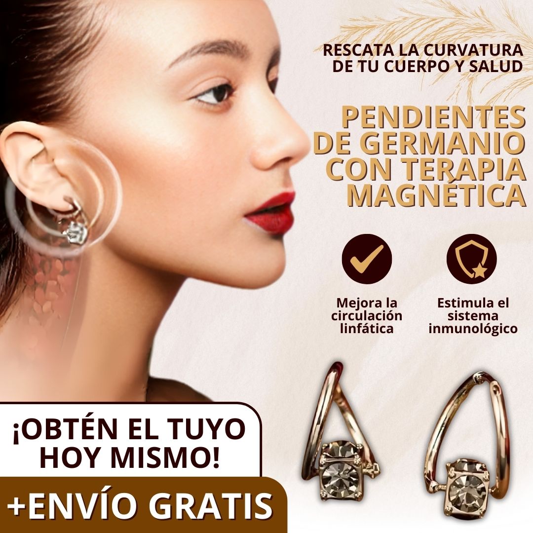 PAR PENDIENTES DE GERMANIO CON TERAPIA MAGNÉTICA