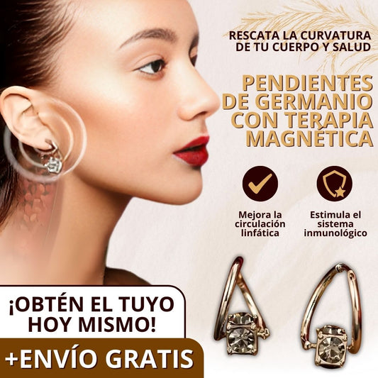 PAR PENDIENTES DE GERMANIO CON TERAPIA MAGNÉTICA